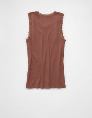 AE Graphic Lace Trim Tank Top