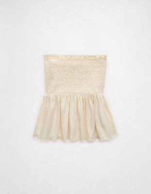 AE Sunchaser Knit Ruffle Smocked Tube Top