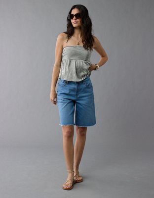 AE Sunchaser Knit Babydoll Tube Top | American Eagle
