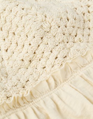 AE Sunchaser Knit Crochet Babydoll Cami
