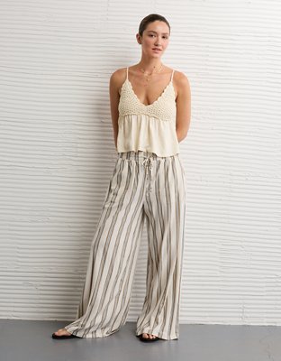 AE Sunchaser Knit Crochet Babydoll Cami