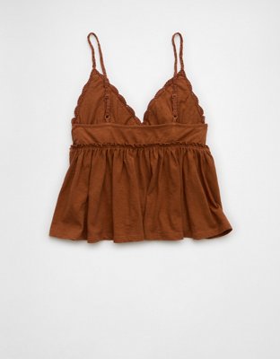 AE Sunchaser Knit Crochet Babydoll Cami