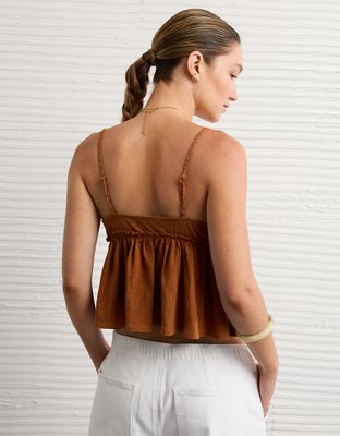 AE Sunchaser Knit Crochet Babydoll Cami