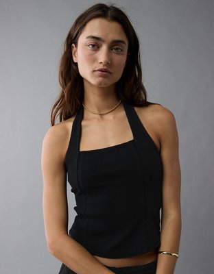 unsuallyアンジュアリー Halterneck Lace-up Tops - メルカリ