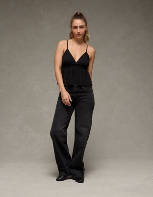 AE Sunchaser Smocked Babydoll Tank Top