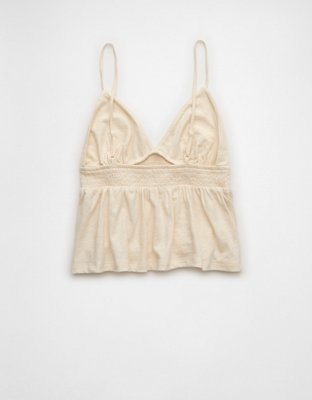 AE Sunchaser Smocked Babydoll Tank Top