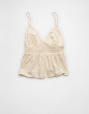 AE Sunchaser Smocked Babydoll Tank Top