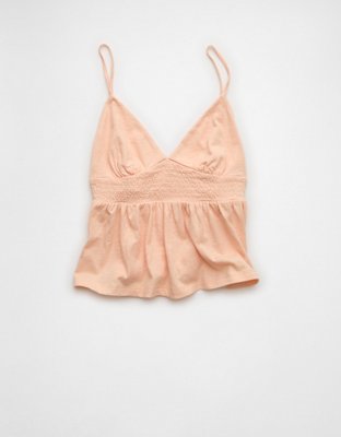 AE Sunchaser Smocked Babydoll Tank Top