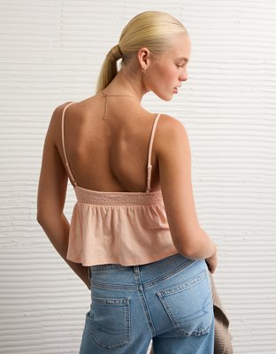 AE Sunchaser Smocked Babydoll Tank Top