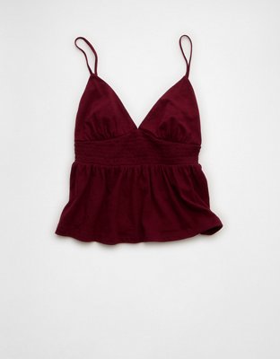 AE Sunchaser Smocked Babydoll Tank Top