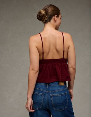 AE Sunchaser Smocked Babydoll Tank Top