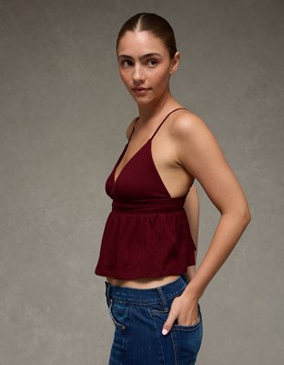 AE Sunchaser Smocked Babydoll Tank Top