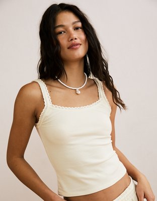 AE Lace Strap Tank Top | American Eagle