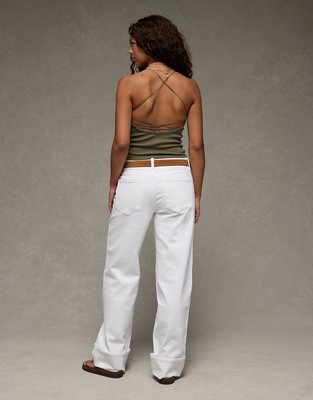 AE Strappy Go Lucky Top sin Mangas Cortado con Encaje