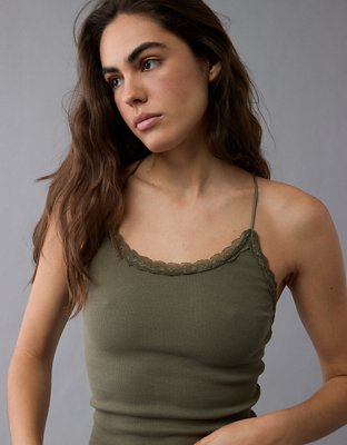 AE Strappy Go Lucky Cropped Lace Tank Top