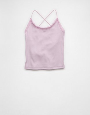 AE Strappy Go Lucky Cropped Lace Tank Top