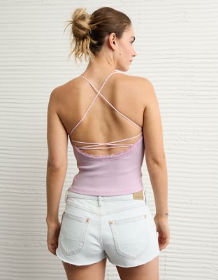 AE Strappy Go Lucky Cropped Lace Tank Top