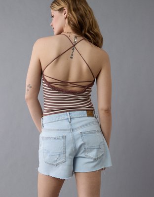 AE Strappy Go Lucky Cropped Lace Tank Top