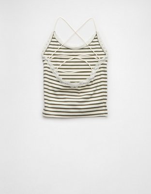 AE Strappy Go Lucky Cropped Lace Tank Top