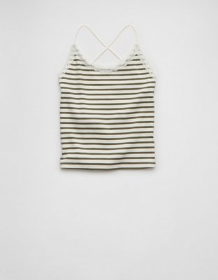 AE Strappy Go Lucky Cropped Lace Tank Top