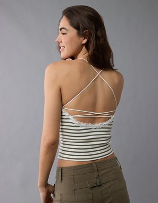 AE Strappy Go Lucky Cropped Lace Tank Top
