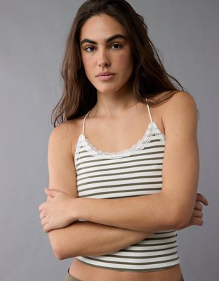 AE Strappy Go Lucky Cropped Lace Tank Top