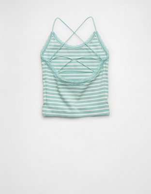 AE Strappy Go Lucky Cropped Lace Tank Top