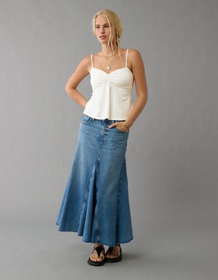 AE Cinched Sweetheart Babydoll Tank Top