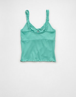 AE Flutter Strap Tie-Front Tank Top