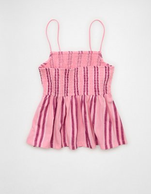 AE Sunchaser Babydoll Smocked Tank Top