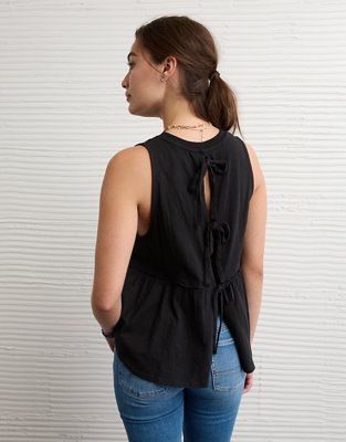 AE Sunchaser Tie-Back Babydoll Tank Top | American Eagle