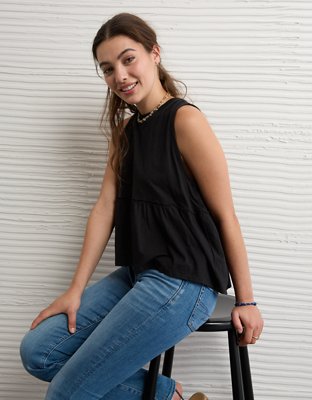 AE Sunchaser Tie-Back Babydoll Tank Top | American Eagle