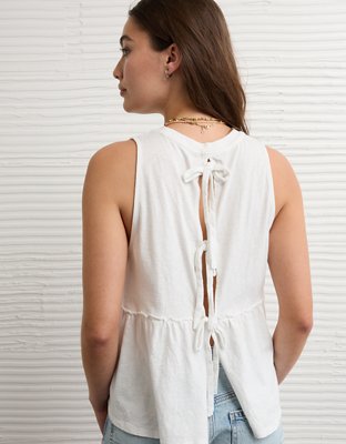 AE Sunchaser Tie-Back Babydoll Tank Top | American Eagle