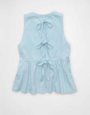 AE Sunchaser Tie-Back Babydoll Tank Top | American Eagle