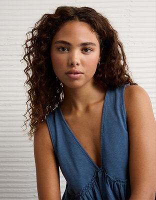 AE Sunchaser Knit V-Neck Swing Tank Top