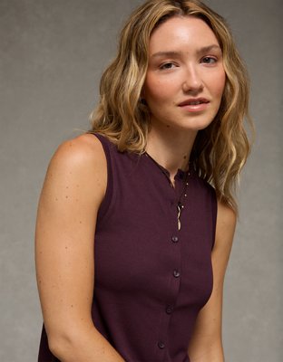 AE Top sin mangas con botones