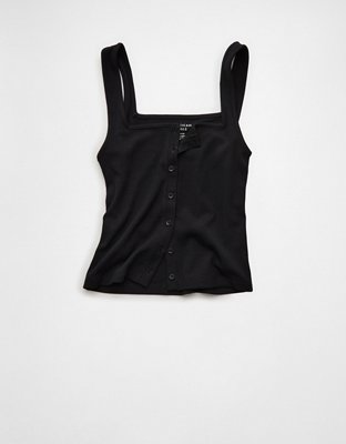 AE Square Neck Button-Up Tank Top