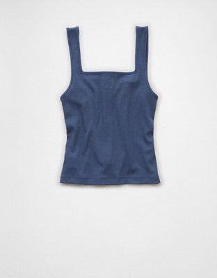 AE Square Neck Button-Up Tank Top