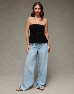 AE Sunchaser Crochet Babydoll Tube Top