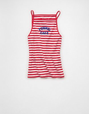 AE Apron-Neck Graphic Tank Top | American Eagle