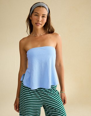 AE Sunchaser Side-Slit Babydoll Tube Top | American Eagle