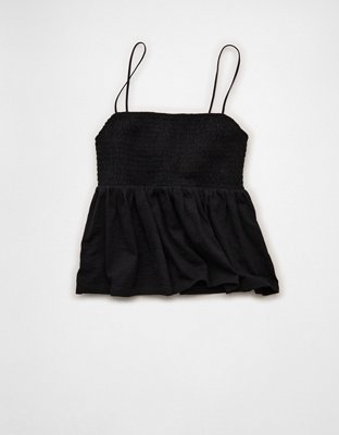 AE Sunchaser Babydoll Smocked Tank Top