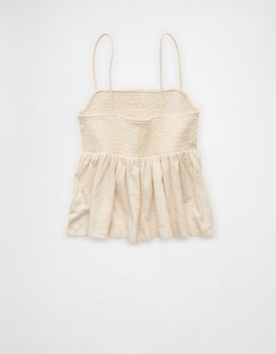 AE Sunchaser Babydoll Smocked Tank Top