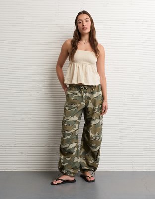 AE Sunchaser Babydoll Smocked Tank Top | American Eagle