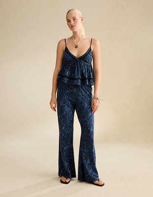 AE Sunchaser Lace Trim Babydoll Tank Top | American Eagle