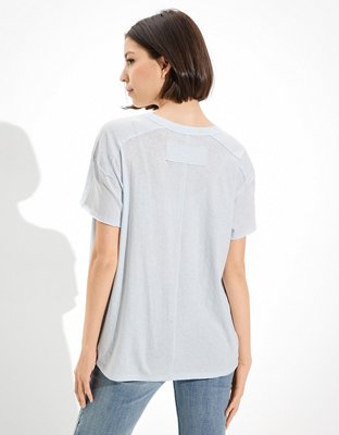 Женские футболки American Eagle AE Oversized Raglan T-Shirt — фото 2