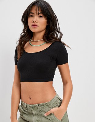 AE Super Seamless Cropped High-Neck Halter Top