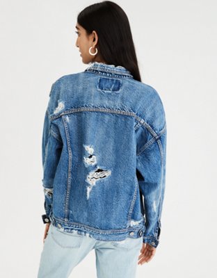 black jean jacket american eagle