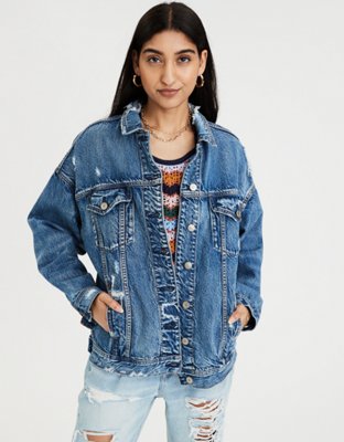 american eagle jean jacket hoodie