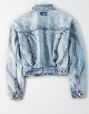 Aemi + Co Acid Washed Exposed Seam Button Up Jacket